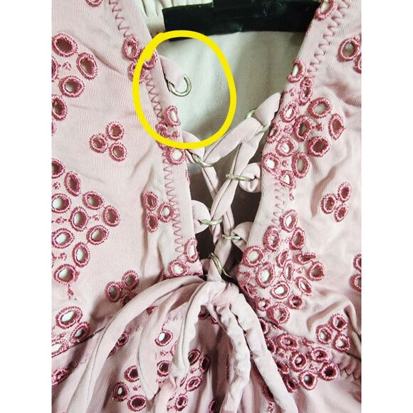 A Pea In The Pod Maternity L One Swimsuit Piece Size Large Eyelet Mauve - Picture 3 of 10